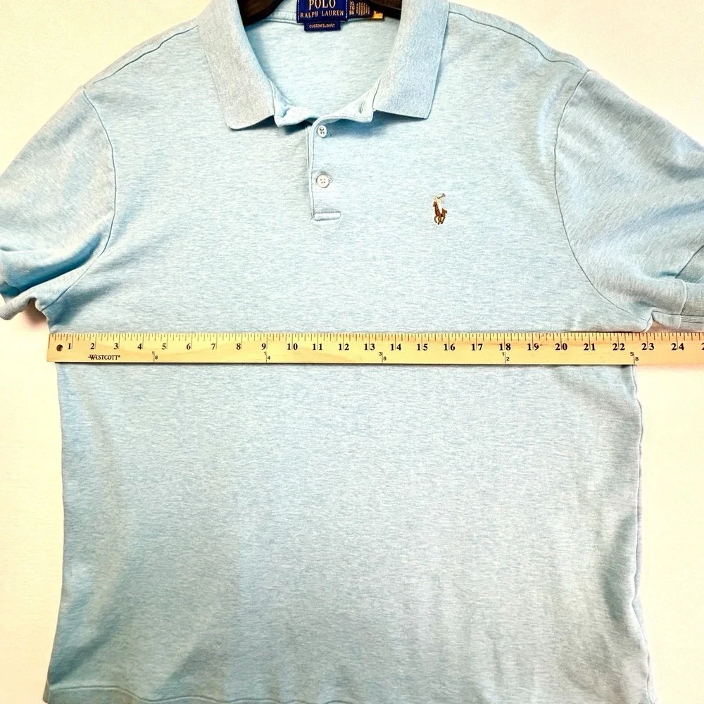 Polo Ralph Lauren Men's Custom Slim Fit Shirt XL Pony Logo Aqua Turquoise Blue